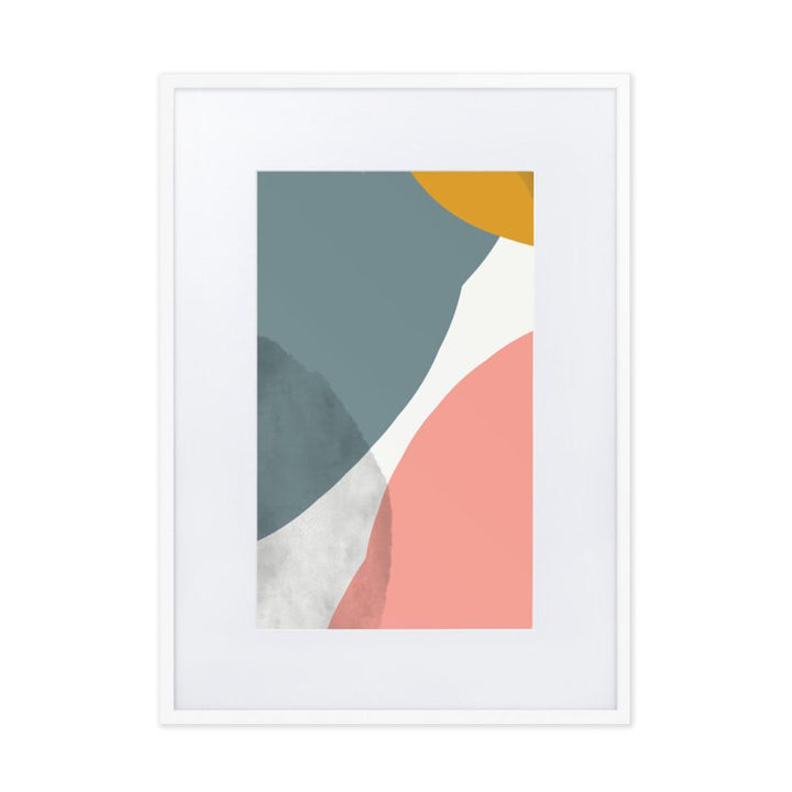 Abstract Circles - Poster im Rahmen mit Passepartout artlia Weiß / 50×70 cm artlia