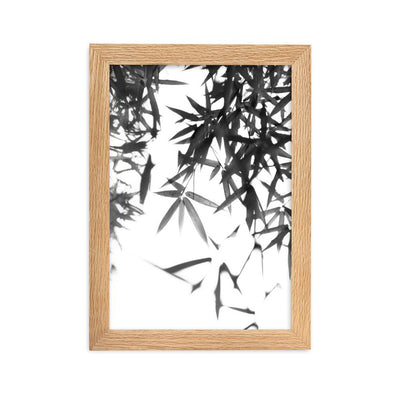 Bamboo Leaves Bambusblätter - Poster im Rahmen artlia Oak / 21×30 cm artlia