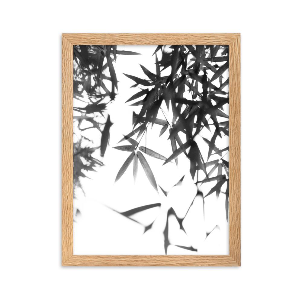 Bamboo Leaves Bambusblätter - Poster im Rahmen artlia Oak / 30×40 cm artlia