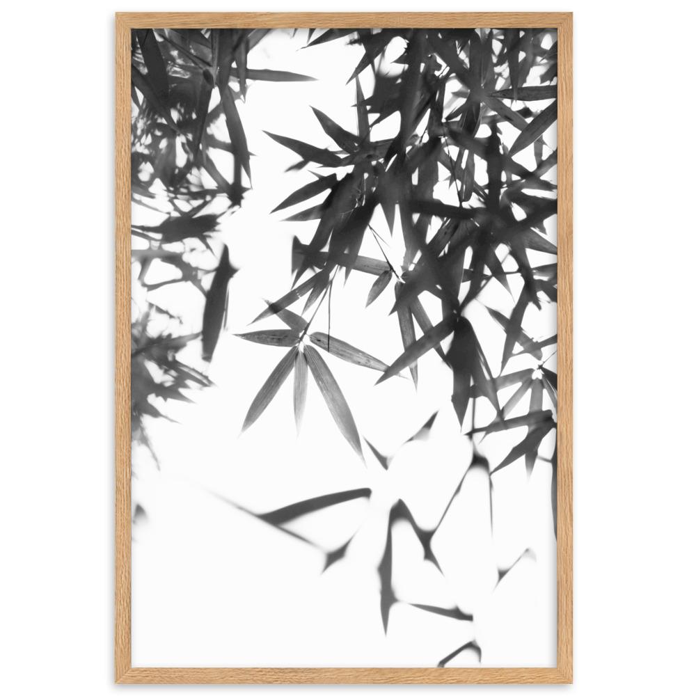 Bamboo Leaves Bambusblätter - Poster im Rahmen artlia Oak / 61×91 cm artlia