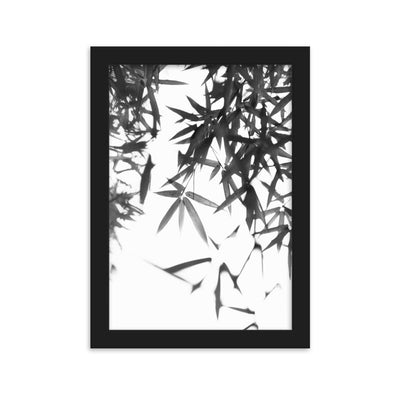 Bamboo Leaves Bambusblätter - Poster im Rahmen artlia Schwarz / 21×30 cm artlia