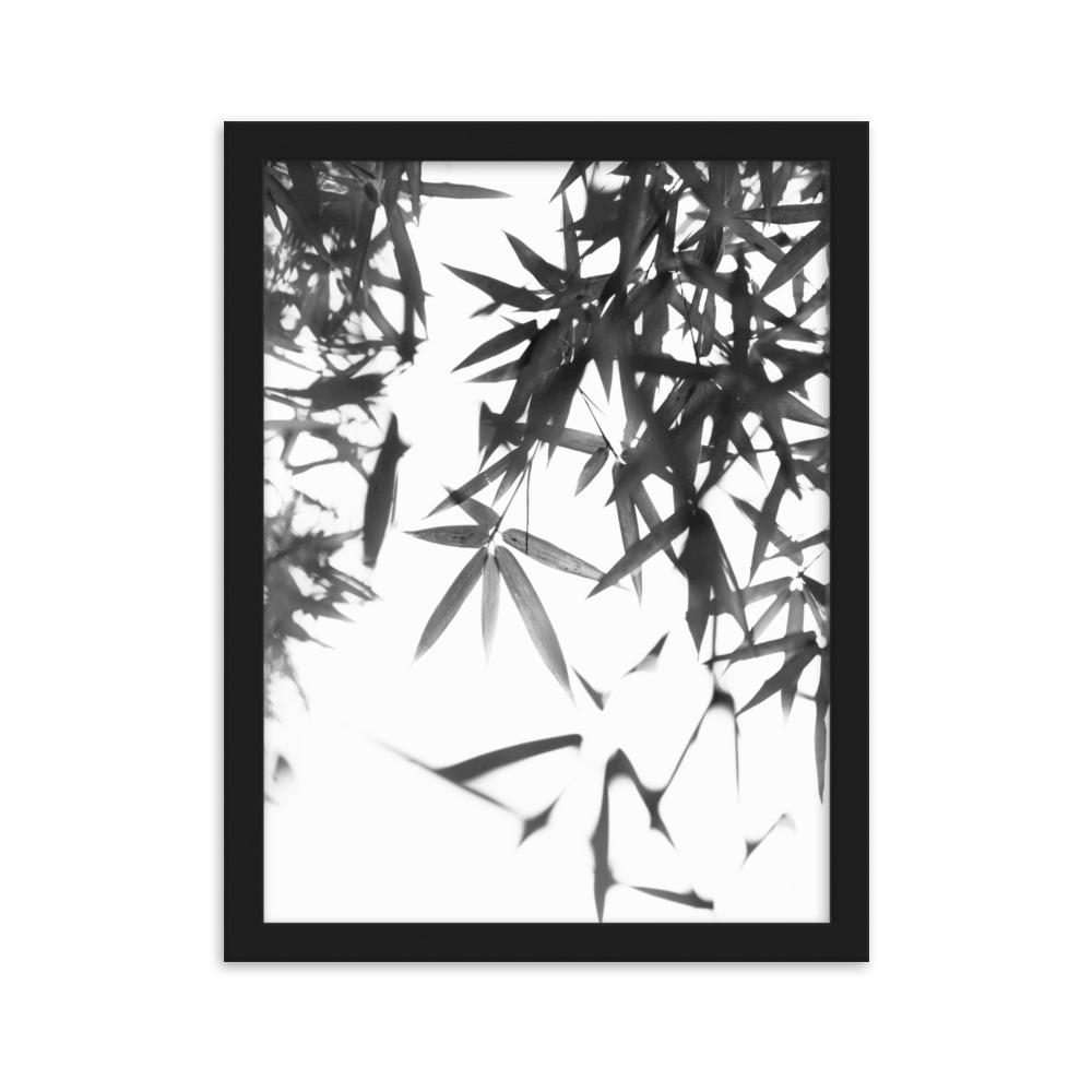 Bamboo Leaves Bambusblätter - Poster im Rahmen artlia Schwarz / 30×40 cm artlia