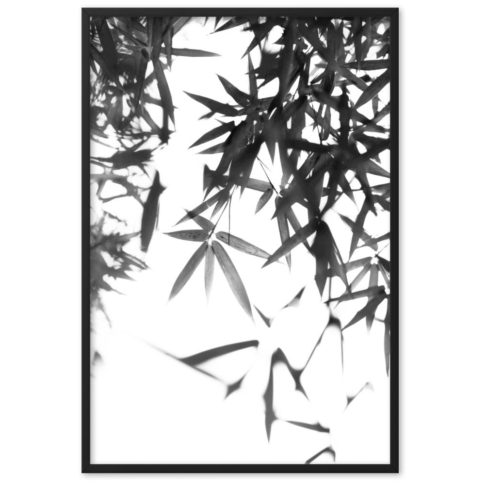 Bamboo Leaves Bambusblätter - Poster im Rahmen artlia Schwarz / 61×91 cm artlia
