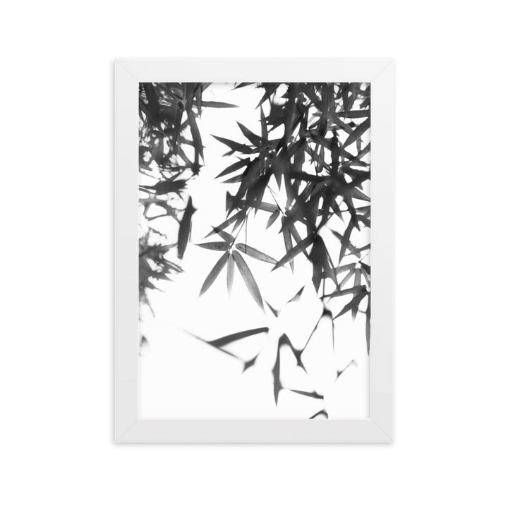 Bamboo Leaves Bambusblätter - Poster im Rahmen artlia Weiß / 21×30 cm artlia