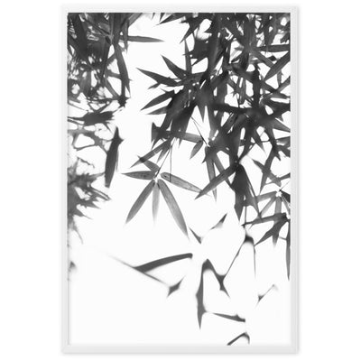 Bamboo Leaves Bambusblätter - Poster im Rahmen artlia Weiß / 61×91 cm artlia