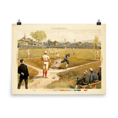 Baseball des 19. Jahrhunderts - Poster Boston Public Library 30x41 cm artlia