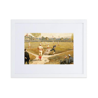 Baseball des 19. Jahrhunderts - Poster im Rahmen mit Passepartout Boston Public Library weiß / 30×40 cm artlia