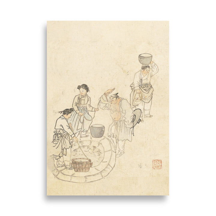 bei der Quelle, Umulga, Kim Hong-do - Poster Hong-do Kim 21×30 cm artlia