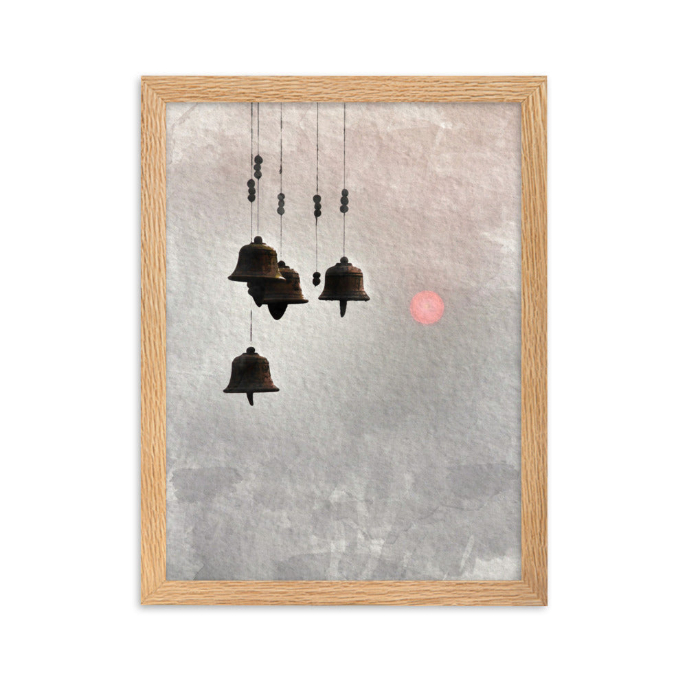 Bell koreanische Windglocken - Poster im Rahmen artlia Oak / 30×40 cm artlia