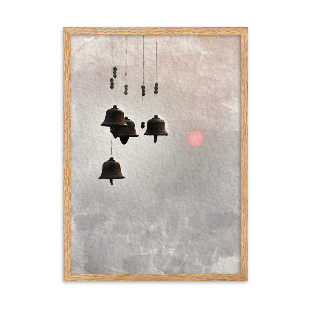 Bell koreanische Windglocken - Poster im Rahmen Kuratoren von artlia Oak / 50×70 cm artlia