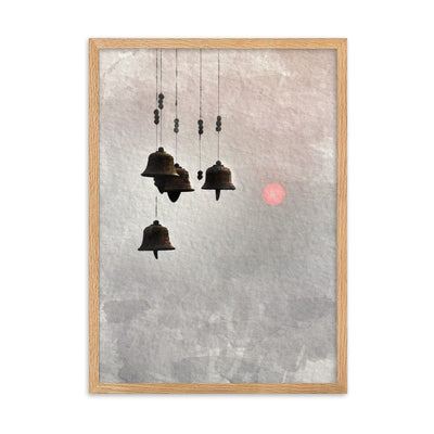 Bell koreanische Windglocken - Poster im Rahmen Kuratoren von artlia Oak / 50×70 cm artlia