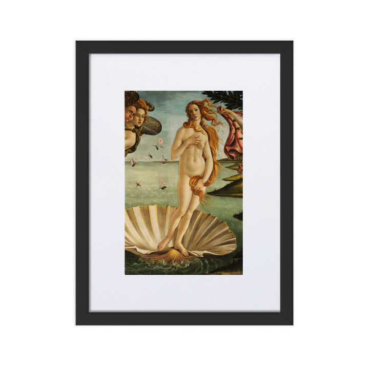 Birth of Venus, Botticelli - Poster im Rahmen mit Passepartout Sandro Botticelli Schwarz / 30×40 cm artlia