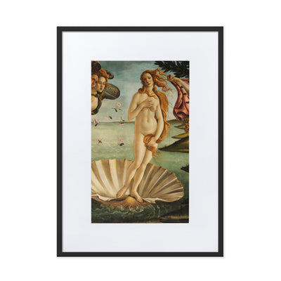 Birth of Venus, Botticelli - Poster im Rahmen mit Passepartout Sandro Botticelli Schwarz / 50×70 cm artlia