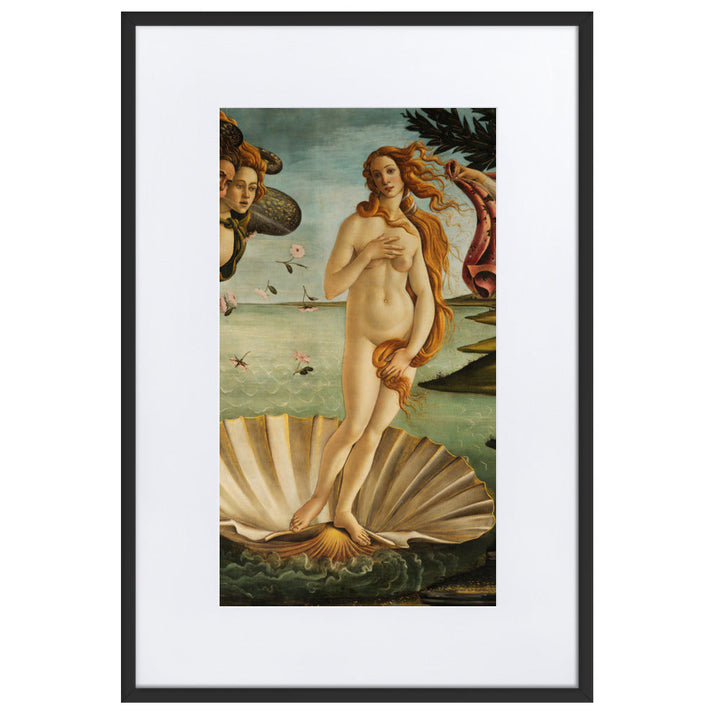 Birth of Venus, Botticelli - Poster im Rahmen mit Passepartout Sandro Botticelli Schwarz / 61×91 cm artlia