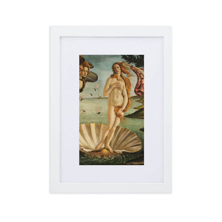 Birth of Venus, Botticelli - Poster im Rahmen mit Passepartout Sandro Botticelli Weiß / 21×30 cm artlia