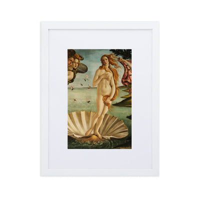 Birth of Venus, Botticelli - Poster im Rahmen mit Passepartout Sandro Botticelli Weiß / 30×40 cm artlia