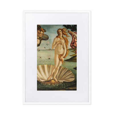 Birth of Venus, Botticelli - Poster im Rahmen mit Passepartout Sandro Botticelli Weiß / 50×70 cm artlia