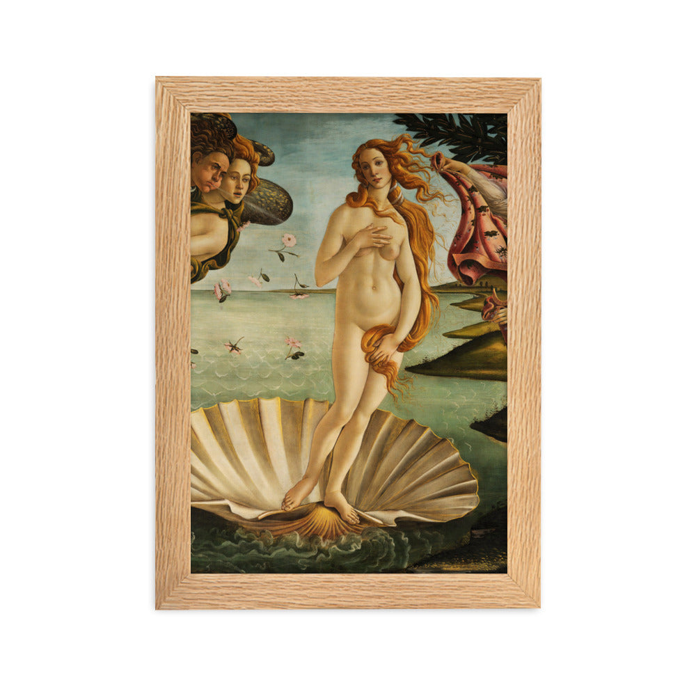 Birth of Venus, Botticelli - Poster im Rahmen Sandro Botticelli Oak / 21×30 cm artlia