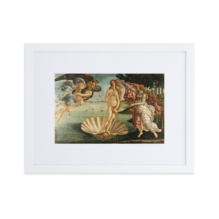 Birth of Venus, Sandro Botticelli - Poster im Rahmen mit Passepartout Sandro Botticelli Weiß / 30×40 cm artlia