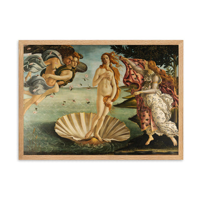 Birth of Venus, Sandro Botticelli - Poster im Rahmen Sandro Botticelli Oak / 50×70 cm artlia