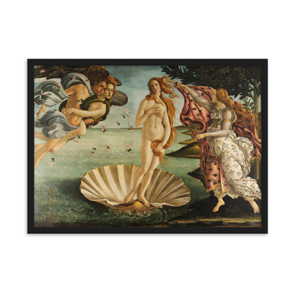 Birth of Venus, Sandro Botticelli - Poster im Rahmen Sandro Botticelli Schwarz / 50×70 cm artlia