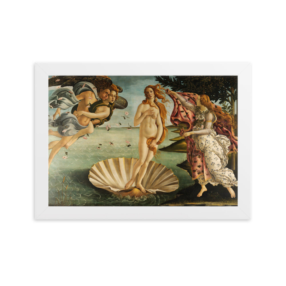 Birth of Venus, Sandro Botticelli - Poster im Rahmen Sandro Botticelli Weiß / 21×30 cm artlia