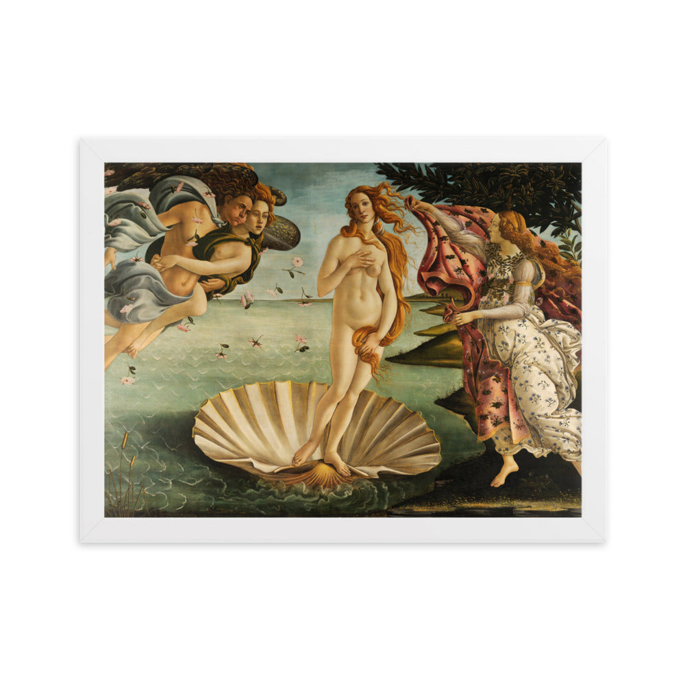 Birth of Venus, Sandro Botticelli - Poster im Rahmen Sandro Botticelli Weiß / 30×40 cm artlia