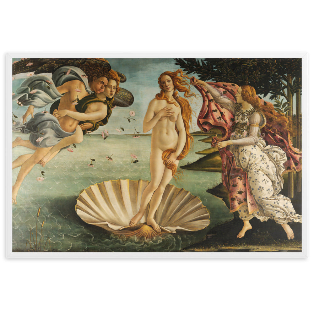 Birth of Venus, Sandro Botticelli - Poster im Rahmen Sandro Botticelli Weiß / 61×91 cm artlia
