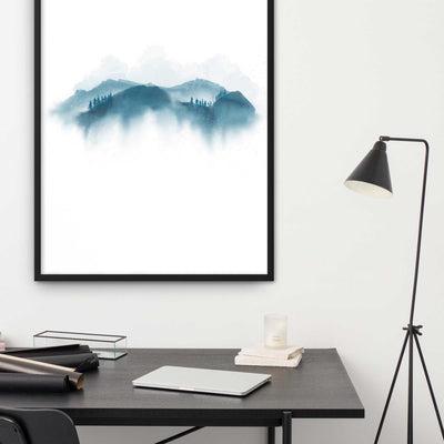 blue Mountains blaue Berge - Poster im Rahmen artlia artlia