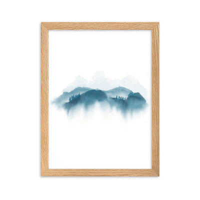 blue Mountains blaue Berge - Poster im Rahmen artlia Oak / 30×40 cm artlia
