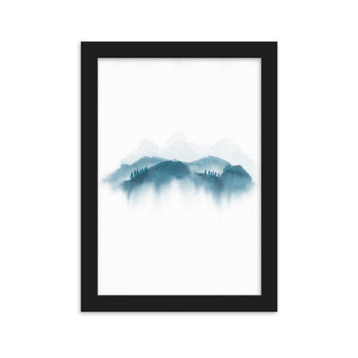 blue Mountains blaue Berge - Poster im Rahmen artlia Schwarz / 21×30 cm artlia