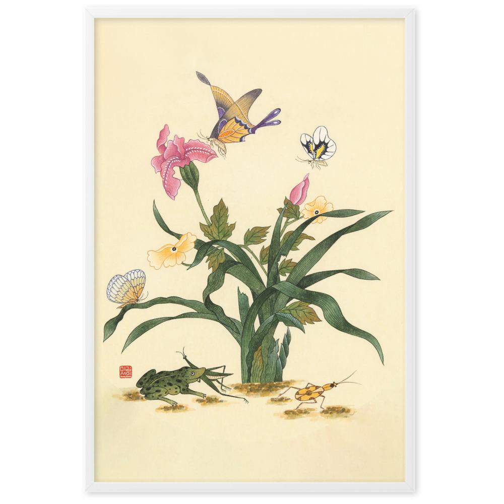 Blumen, Schmetteringe und Frosch - Poter Misun Kim 21×30 cm artlia
