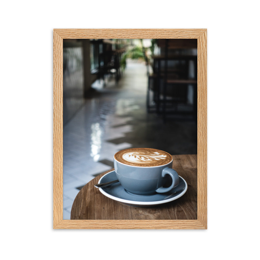 Cappuccino in Café - Poster im Rahmen Kuratoren von artlia Oak / 30×40 cm artlia