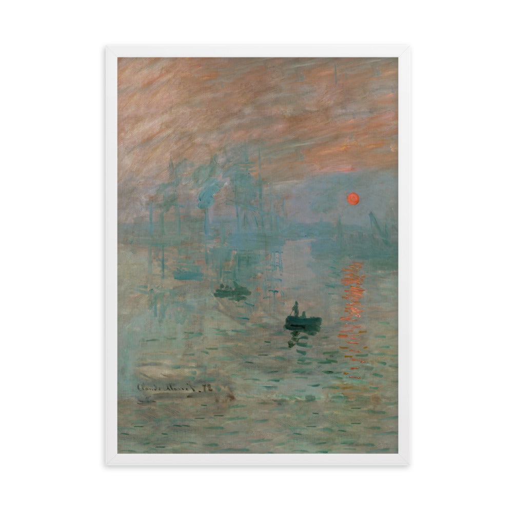 Claude Monet, Impression, Sonnenaufgang - Poster im Rahmen Claude Monet Weiß / 50×70 cm artlia
