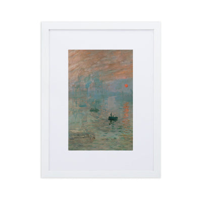 Claude Monet, Impression, Sonnenaufgang - Poster im Rahmen mit Passepartout Claude Monet Weiß / 30×40 cm artlia