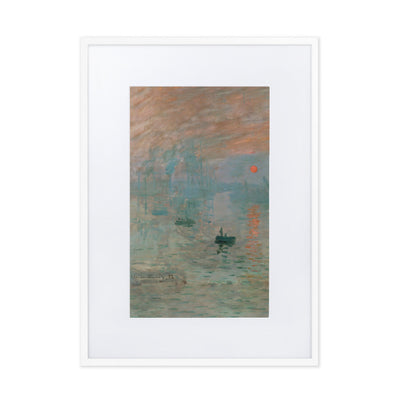 Claude Monet, Impression, Sonnenaufgang - Poster im Rahmen mit Passepartout Claude Monet Weiß / 50×70 cm artlia