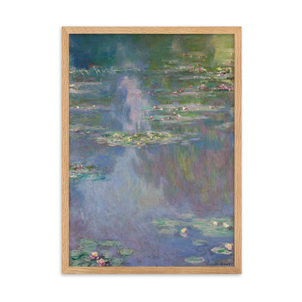 Claude Monet, Seerosen - Poster im Rahmen Claude Monet Oak / 50×70 cm artlia