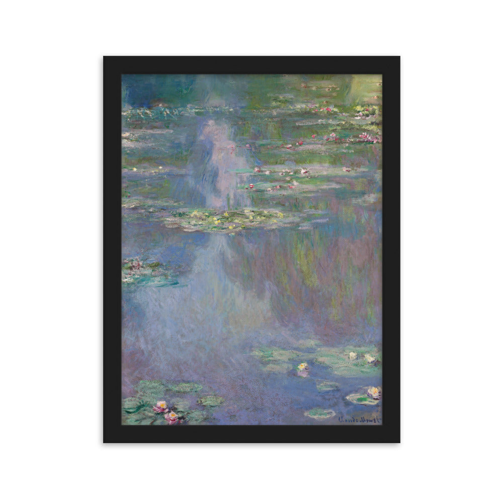 Claude Monet, Seerosen - Poster im Rahmen Claude Monet Schwarz / 30×40 cm artlia