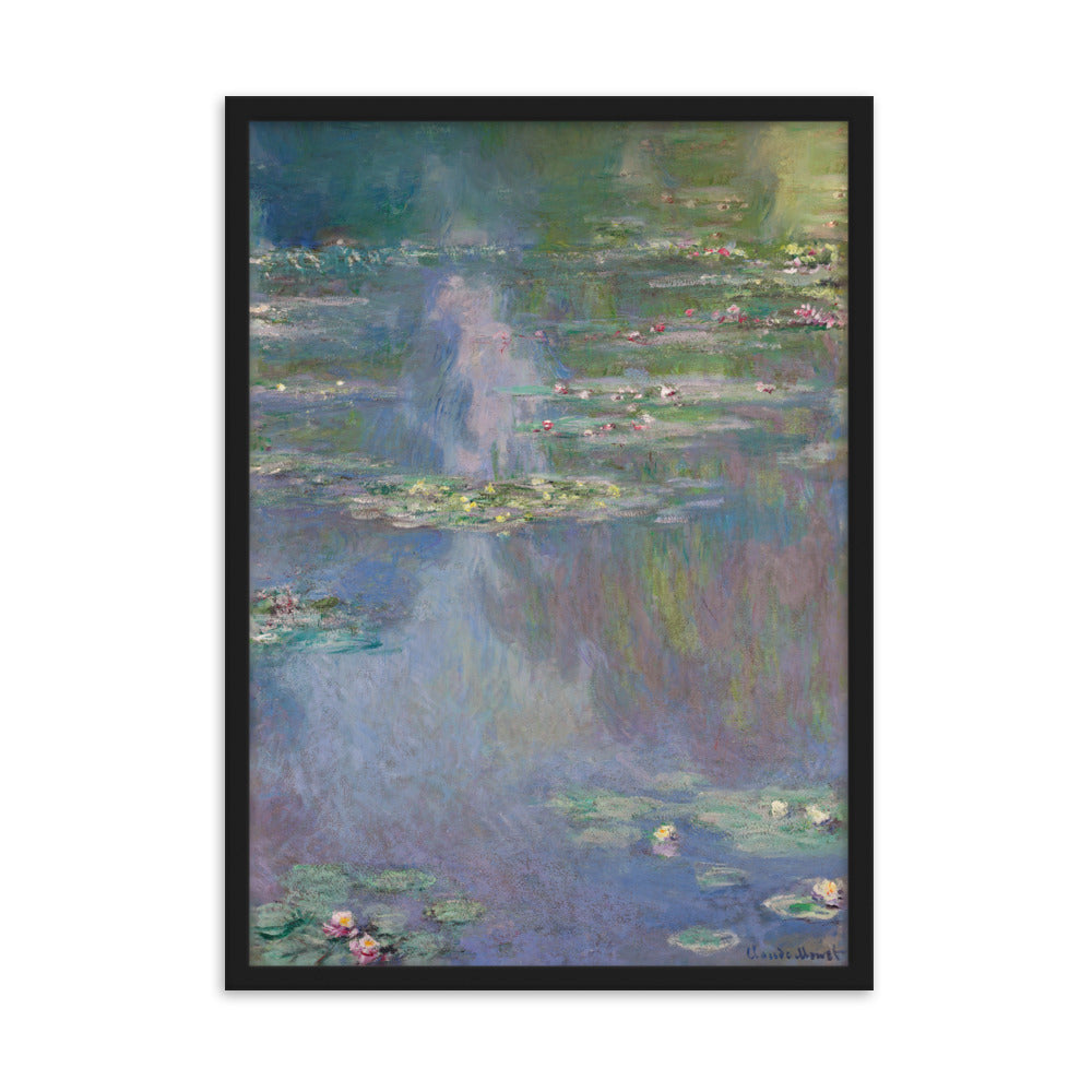 Claude Monet, Seerosen - Poster im Rahmen Claude Monet Schwarz / 50×70 cm artlia