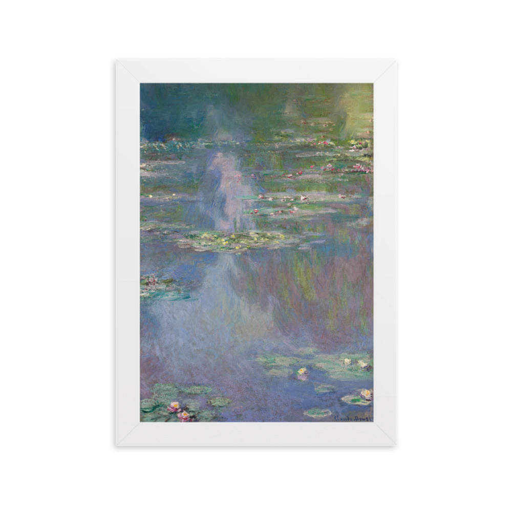 Claude Monet, Seerosen - Poster im Rahmen Claude Monet Weiß / 21×30 cm artlia