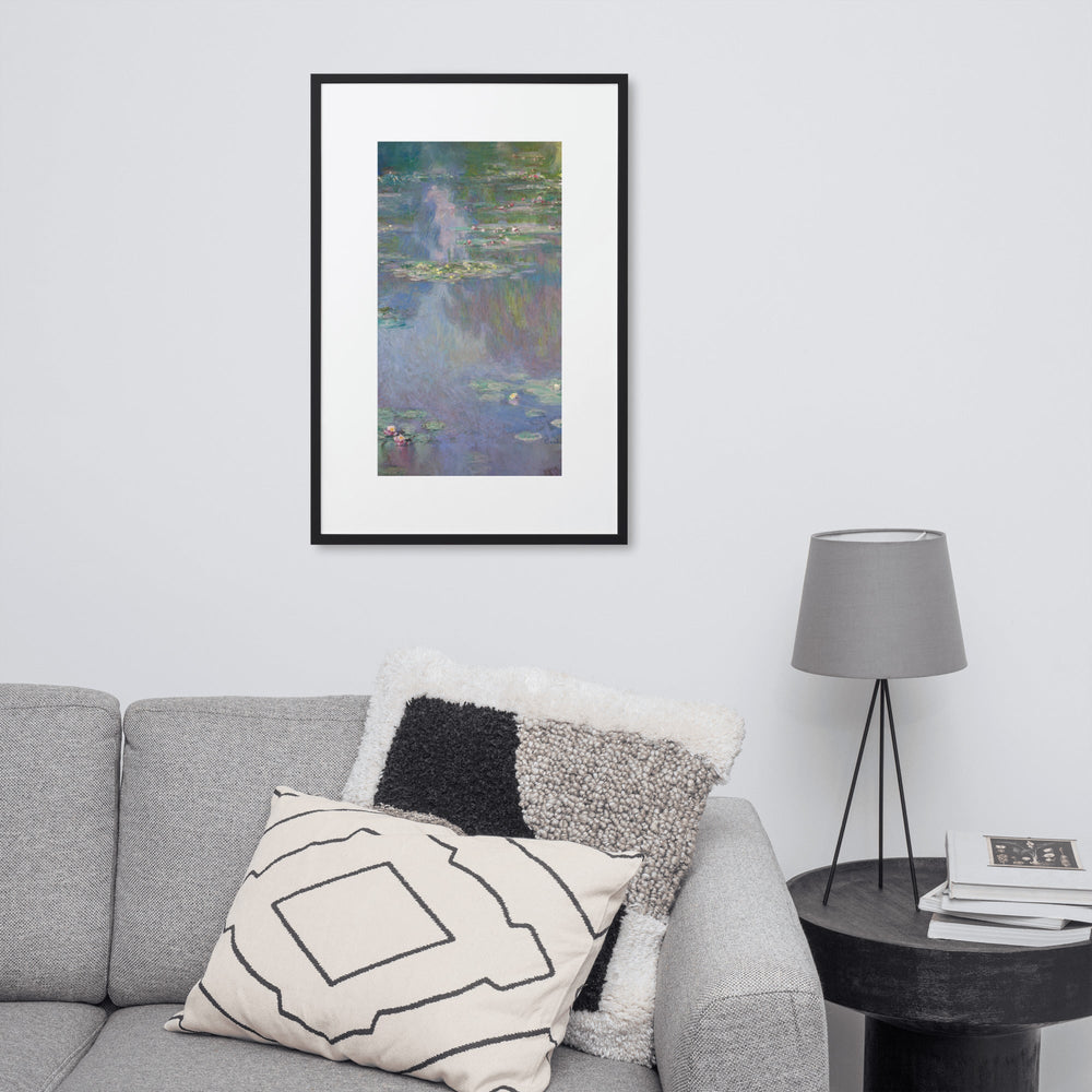Claude Monet, Seerosen - Poster im Rahmen mit Passepartout Claude Monet artlia