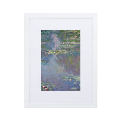 Claude Monet, Seerosen - Poster im Rahmen mit Passepartout Claude Monet Weiß / 30×40 cm artlia
