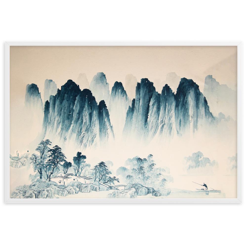 Die Berge Asiens - Poster im Rahmen Kuratoren von artlia Weiß / 61×91 cm artlia