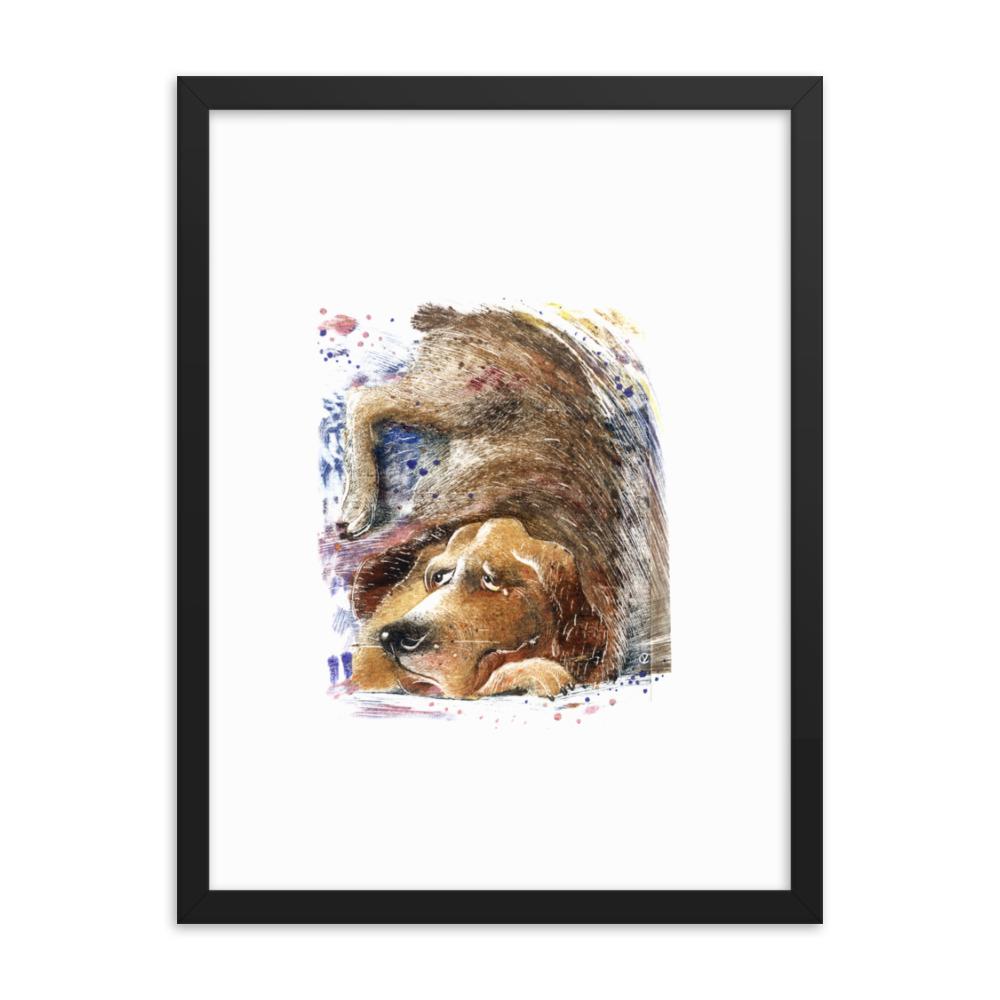 Dom Hund - Poster im Rahmen Sergej Uchatsch schwarz / 30x41 cm artlia