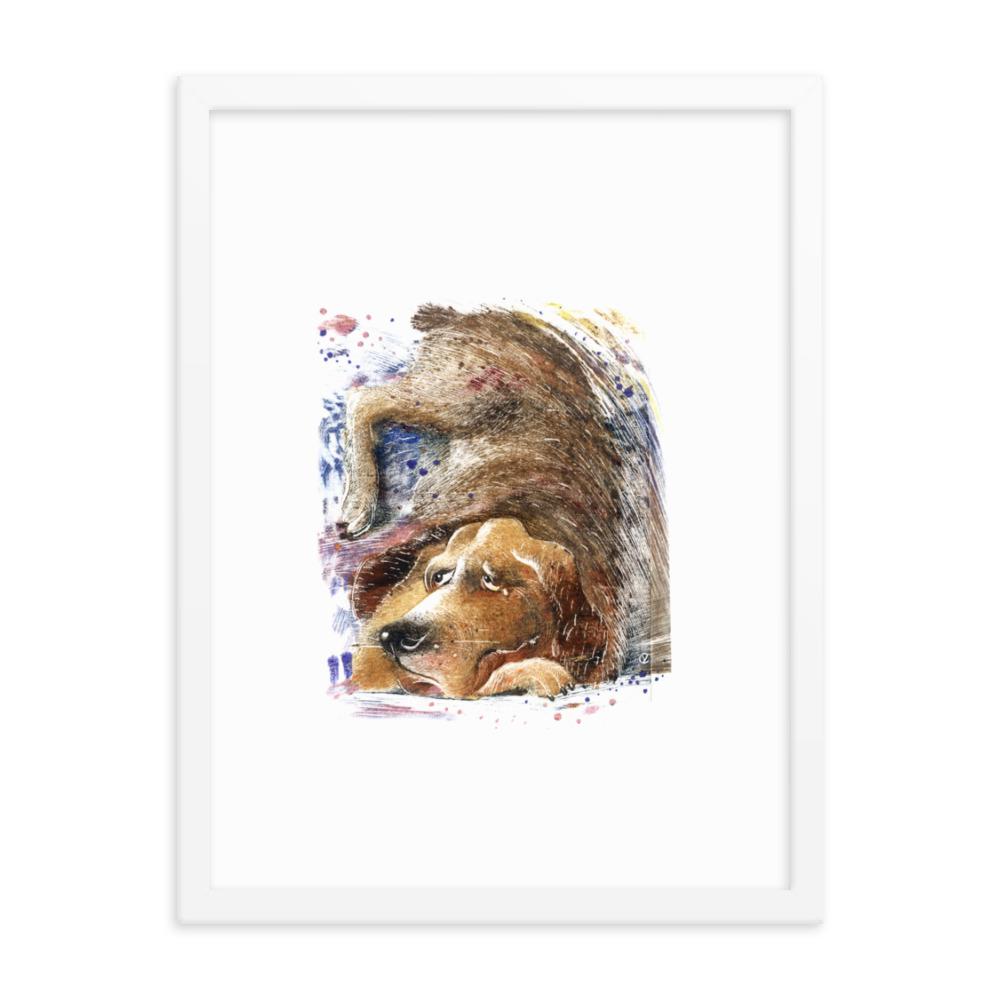 Dom Hund - Poster im Rahmen Sergej Uchatsch weiß / 30x41 cm artlia
