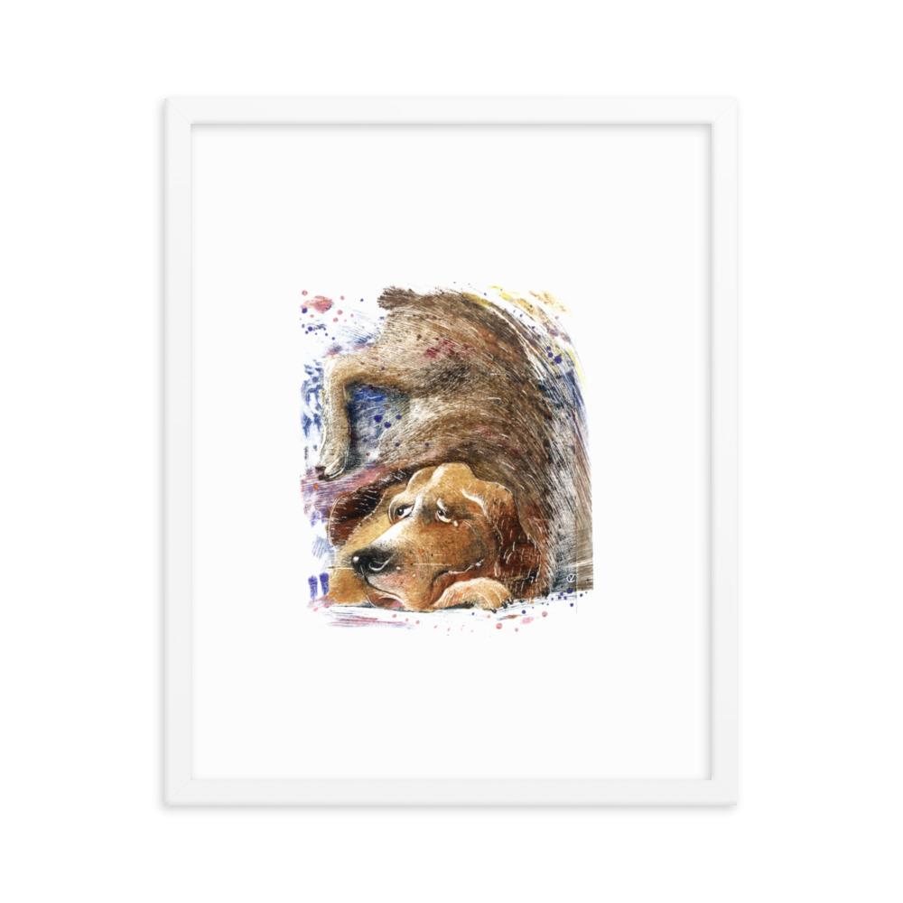 Dom Hund - Poster im Rahmen Sergej Uchatsch weiß / 41x51 cm artlia