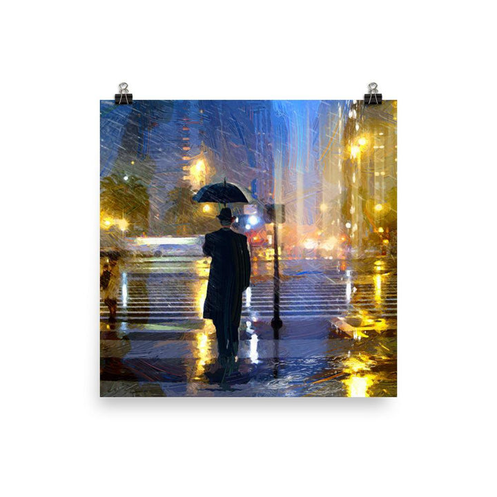 Downtown im Regen - Poster Kuratoren von artlia 25x25 cm artlia