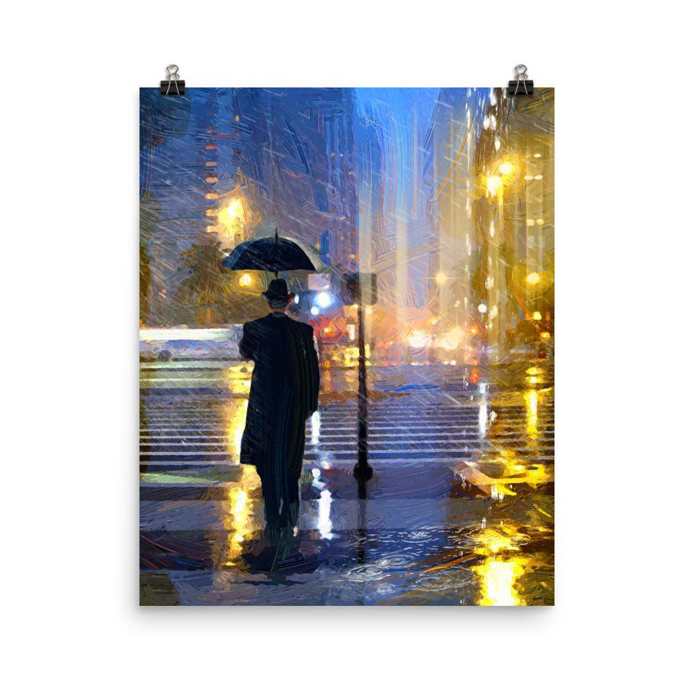 Downtown im Regen - Poster Kuratoren von artlia 41x51 cm artlia
