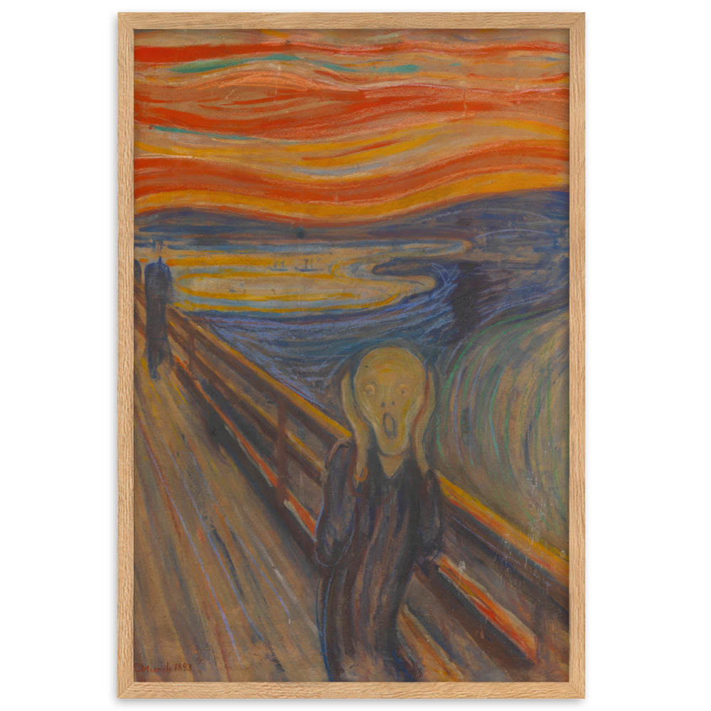 Edvard Munch, The Scream - Poster im Rahmen Edvard Munch Oak / 61×91 cm artlia
