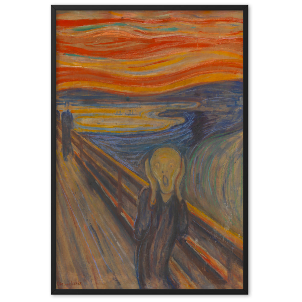 Edvard Munch, The Scream - Poster im Rahmen Edvard Munch Schwarz / 61×91 cm artlia